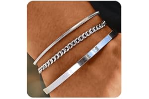Halora Silber Armband Herren, 3 Stücke Edelstahl Armreif MäNner Armband Herrenarmband Schmuck Set Men Bracelet Mens Jewellery Geschenke