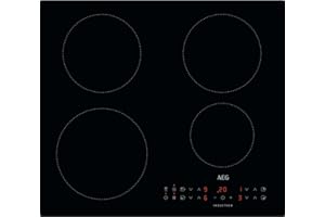 AEG 3000 Series Induction Hob, IKX64301CB, 4 Cooking Zones, 60cm, Hob2Hood Function, Built-In Hob, Felixible Bridge Zones, Key-lock, Booster, Automatic Heating-Up, LED Indicators, 44x560x490mm, Black