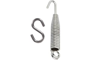 MHS Alloy Steel Heavy Duty Zula Bearing Spring with Hooks & Links | 360° Rotating Hammock & Porch Swing Spring | 150kg Capacity | Multiple Finishes & Pack Options (Silver Finish, Spring with S Hook)