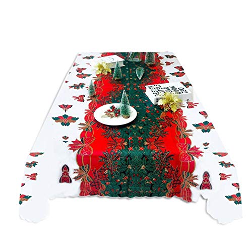 Preisvergleich Produktbild beautygoods Weihnachten Tischdecke, Weihnachtsmann Butterfly Muster Rechteckige Tischdecke Für Hotel, Restaurant, Home Dinning Raum Weihnachtsfeier Dekoration (59 x 70 Zoll Ungefähr)