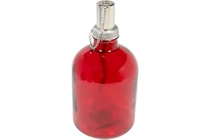 ‎DRULINE DRULINE Öllampe aus Glas Ölleuchte Ölfackel Gartenlampe Gartenleuchte Lampe Fackel Garten Dekoration (1x, Rot)