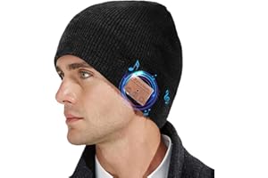 WUEAOA Cappello Bluetooth Uomo Donna,Idee Regalo Natale Invernali,Berretto Bluetooth 5.1 Musica Cappello con Cuffie Stereo e Microfono Viva Voce,Cappello Invernale per Gli Sport all'Aria Aperta
