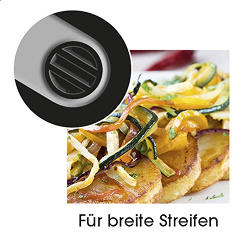 GOURMETmaxx 09873 Julienneschneider & Spiralschneider | Gemüse und Obst | Gemüse-Nudeln / Veggie Pasta (Zucchini, Spargel, Gurken, Möhren, Kartoffel) | Royal Schwarz | Edelstahl - 6