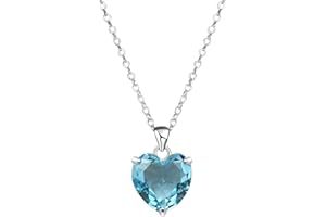 BIFRIEND Natural Blue Crystal Topaz The Heart Of The Ocean Pendant Choker Necklace Women Jewellery