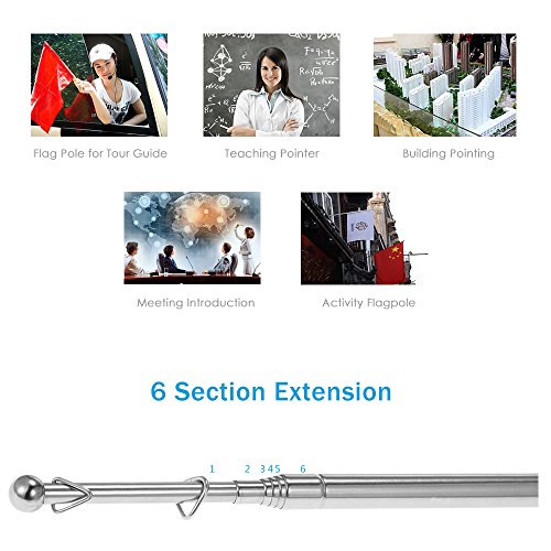 Anself Hand Flaggenstock Fahnenmast bis zu 1,2 Meter - 7