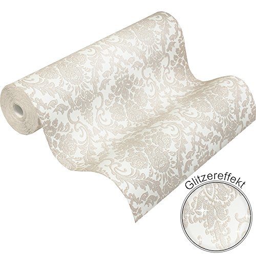 Vliestapete Barock beige creme Glitzer Tapete PS Hypnose 13396-20