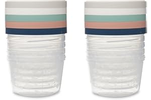 THERMOBABY Lot de 10 boîtes de conservation 250ml pour Bébé - Compatibles Micro-ondes, congélateur, lave-vaisselle - Empilables - assortiment de couleurs aléatoire - Fabriquées en France