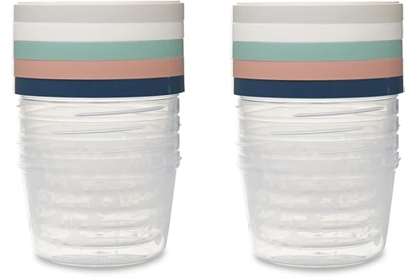 THERMOBABY Lot de 10 boîtes de conservation 250ml pour Bébé - Compatibles Micro-ondes, congélateur, lave-vaisselle - Empilables - assortiment de couleurs aléatoire - Fabriquées en France