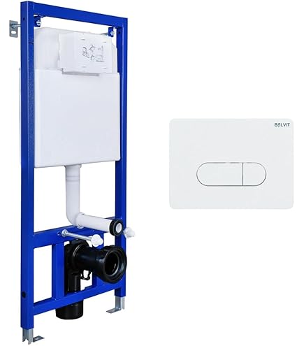 Lavita LAV 101 voorwandelement voor toilet 40 cm wandophanging diepspoelbak WC SOFI Slim Gold Line zonder spoelrand bedieningspaneel LAV 200.4.1 wit | complete set | inbouwspoelbak | toilet