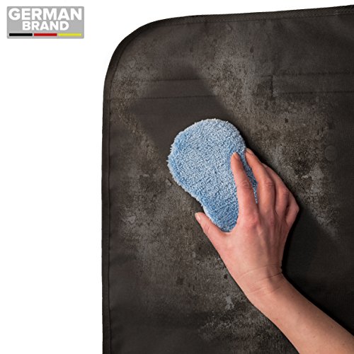 terraDrive® Premium Rückenlehnenschutz | Hochwertiger Auto Rücksitzschoner und Kinder Trittschutz | Rücklehnenschutz, Kickmatte – universell für alle Autositze | Mit GRATIS Mikrofaser-Schwamm - 3
