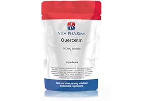 VITA PHARMA HIGH Strength QUERCETIN 500mg 365 Tablets, 1 Years Supply, Suitable for Vegetarians, Produced here in The UK