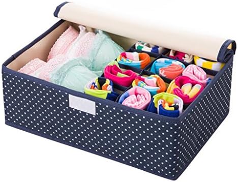 Hanging bag Blue White Dot Oxford Cloth Underwear Storage Box Drawer Style Clothing Finishing Storage Box Anti-ash Rollsnownow (Color : 12+1 grid (33*24*12cm))
