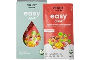 PR PROFIT PROFIT - Easy Drink Tropical - Bebida instantánea sin azúcares sabor Tropical - Ideal para hidratarte y disfrutar de un refresco bajo en calorías - 15 sobres de 9 gramos