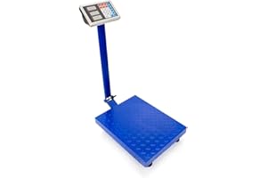 GIVOKE 300KG Heavy Duty Digital Platform Scales Warehouse Postal Parcel Weighing Shop Weight, UK Plug (Blue)