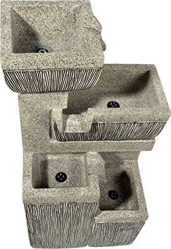 dobar Großer Design Garten-Brunnen mit Pumpe und LED´s, Polyresin, grau, 38.7 x 32.3 x 80.3 cm, 96130e - 8