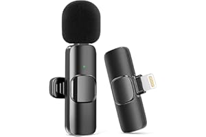 Kinizuxi Wireless Microphone for iPhone iPad,[Lightning] Wireless Lavalier Microphone for Video Recording, Clip On Lapel Mic for YouTube/Live Streaming/Interview/Vlog/Presentation/Facebook/Live