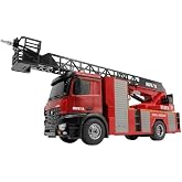 HUINA 1561 1/14 22CH Y&uuml;ksek Kalite RC Model Uzaktan Kumandalı Merdivenli Yangın S&ouml;nd&uuml;rme İtfaiye Kamyonu İş Makinesi -Su P&uuml;sk