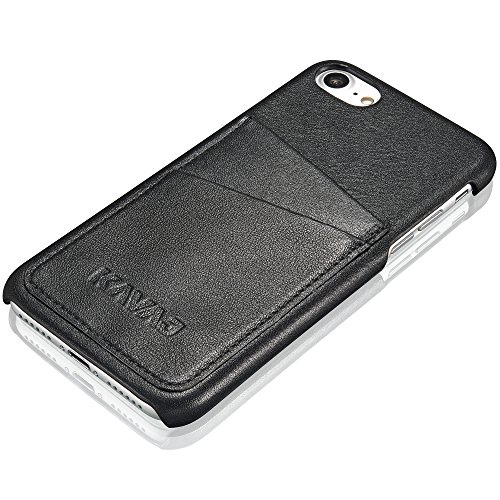 spécification KAVAJ - iPhone coque étui protecteur en cuir « Tokyo » pour Apple iPhone 7 4,7 pouces en noir consiste en cuir véritable avec compartiment intégré pour cartes de visite. Coque fine comme accessoire noble pour Apple iPhone original.