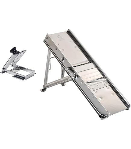 Mandolina Professionale LOUIS TELLIER Compact-PRO | Acciaio Inox Francese | Spessore Regolabile 0,5-10mm | 2 Inserti Julienne 4 E 10mm - 4