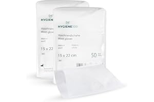 Hygiene100 Molton Premium jednorazowe rękawiczki do dokładnej pielęgnacji ciała i intymnego | miękkie ściereczki z włókniny, chłonne i przyjazne dla skóry, jednorazowe rękawiczki do mycia, 100 sztuk