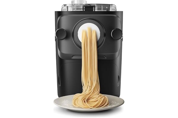 Philips Machine à Pâtes Série 7000 - Technologie ProExtrude, Pasta maker avec pesée automatique, 8 formes, Nettoyage Facile, Jusqu'à 8 Portions, 200W, Noir (HR2665/93)