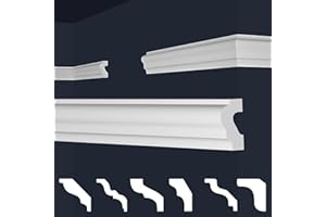 MARBET DESIGN Modanature per soffitti Marbet in polistirolo XPS - Modanature per stucchi di alta qualità, leggere e robuste, dal design moderno - (pezzo campione da 20cm E-19-21x40mm) modanatura ad angolo