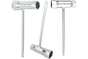 Guyode 3 Pièces Clé en Combinaison en T Forme pour Scies à Chaîne Tondeuse à Gazon, Cle a Bougie d'Allumage 13 mm x 19 mm, Accessoires pour Tronçonneuse(Fendu, Croix, Forme de M)