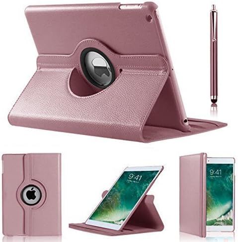 iPad 9.7" Case REEDAX® 2017 Model Corner Protection iPad 9.7" PU Leather Case 360 Degree Rotating High Quality Stand Case lim Fit Folio Case For iPad 9.7" 2017 Cover Compatible With iPad Pro 9.7" (Rose Gold)