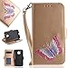 Produktbild JHTC Hülle für Motorola Moto G5 handyhülle schutzhülle PU Leder Handy Tasche Cover Protective Cover Silikon magnetisch Flip Case Echtleder mit Kickstand Karten Etui Halterung Schmetterling Gold