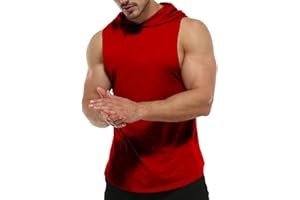 GYMSKOP Débardeur Homme Sport sans Manches Muscle Shirt Entraînement Fitness Musculation À Capuche avec Poches