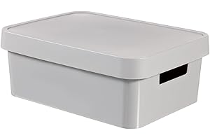 Curver 04752-099-00 Infinity Plastic Storage Box with Lid 36.3 x 27 x 22.2 cm 11 L Light Grey