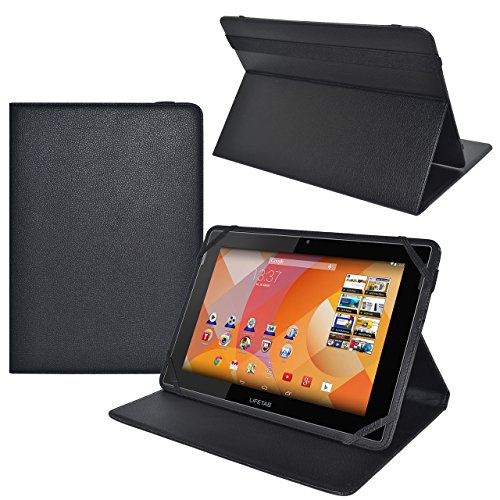 iProtect Kunstleder Tasche für MEDION LIFETAB Schutz Hülle Case mit Stylus PEN für S7852 MD98625 7,85 Zoll schwarz