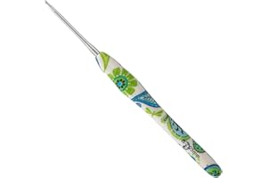 Coopay Häkelnadel 2,25 mm, 1 Stück Ergonomisch Häkelnadeln mit Solide Metall Häkeln und Gummigriff, Häkelnadeln Griff mit Schön Blume für Anfänger, Bequem TPR Griff Hakennadel für Arthritische Hände