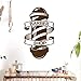 Produktbild lyclff Mann Friseur Aufkleber Name Chop Brot Aufkleber Haarschnitt Rasierer Poster Vinyl Wandkunst Aufkleber Dekor Fenster Dekoration Wandbild braun 34 * 58 cm