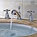 Produktbild MulFaucet wasserhahn armatur hahn Wasserleitung Faucet alles Kupfer galvanisiert verchromt Doppelgriff mit Abfluss Badezimmer Waschbecken unter Theke vierteilig G1 / 2