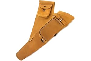 STARLINGUKPKLTD Quiver Archery Quiver Suede Leather Archery Quiver Side Quiver Arrow Holder Honey Brown