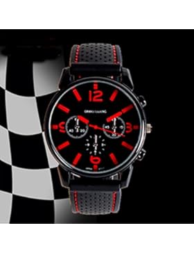 SSITG Armbanduhr Herren Herrenuhr Silikon LED Edelstahl Uhr Digital Quarzuhr Sportuhr