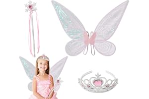 Lot de 3 ailes de fée pour femme, ailes de fée pour enfants, ailes de fée, ailes de fée pour enfants, ailes de fée et ailes de fée à paillettes, ailes de carnaval, ailes d'Halloween