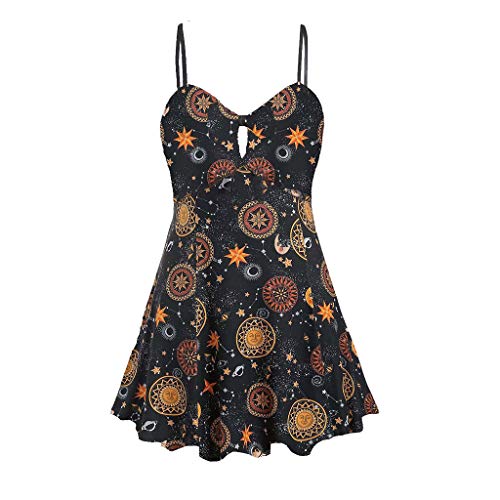 Robe Longue Femme,Daysing Mode D'éTé Femme Sexy Mini-Robe sans Manches Camis ImpriméE à Fleurs Robe Sexy D'éTé Confortable en Coton Floral éLéGante Et éLéGante