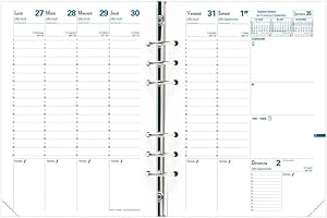 Quo Vadis - 1 Recharge Semainier pour Organiser Timer 21 Planing - Format 15 x 21 cm - Septembre 2025 à Décembre 2026
