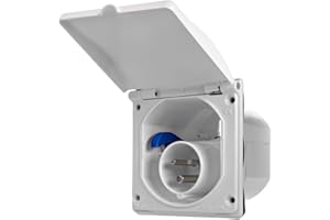 BITS4REASONS MAYPOLE NEW MODEL ROSI MP598B 240V 16A MAINS FLUSH FIT SOCKET SPLASHPROOF RATING IP44 (WHITE)