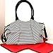 nappy diaper bag black/white stripe with FREE changing mat medium tote style waterproof