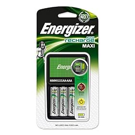 Energizer Chargeur Maxi pour AA et AAA Batterie (4 Piles AA, 2000mAh) 635043