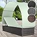 Produktbild MIADOMODO Polyrattan Sonnenliege für 1 Person inkl. Kissen und Sitzauflage mit Rückenlehnen und Sonnendach, 4-fach höhenverstellbar, Sonneninsel Lounge Sonnenliege Gartenliege (Schwarz/Grau/Braun)