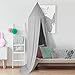 Produktbild GUSODOR Baldachin Kinder Bett Kuppel Baumwoll Betthimmel Moskitonetz Spiel Zelt Gut für Baby Innen im Freienspiel Lese Schlafzimmer Ankleidezimmer Höhe 240cm (Grau)