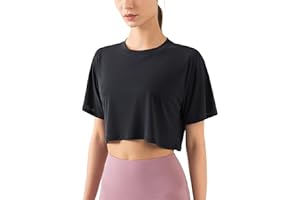 Hanyomo Donna Fitness Allenamento Top Corto Manica Corta Yoga Magliette Atletico Running Magliette Sportive