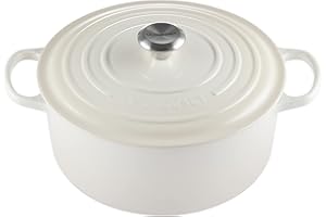 Le Creuset Cocotte redonda de hierro fundido, 24 cm, 4, 2 L, Todas Las Fuentes de Calor incluso inducción, Meringue, 21177247164430