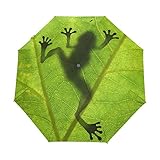 Exclusiva Custom lifei Business 2017 nueva creativo rana niños paraguas tres plegable verde...