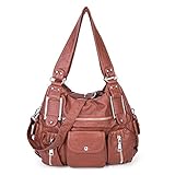 Material: Weiches Kunstleder. Top Reißverschluss. Moderne silberne Hardware.