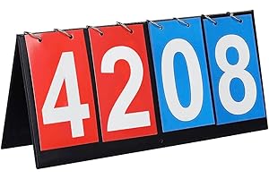 Lahviuu Ableau de Bord Sportif, 1 pcs Tableau de Scores Score Flip Tableau de Bord Portatif Sports Tableau Scoreboard à 4 Chiffres Compteur de Score Scoreboard